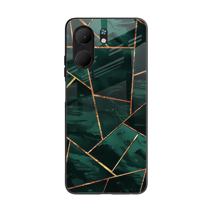Geometric green back phone cover | glass case for oppo a5x 5g