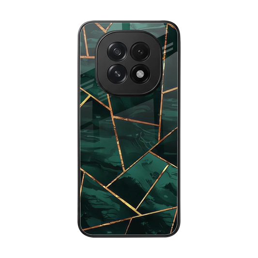 Geometric green back phone cover | glass case for oppo f29 5g