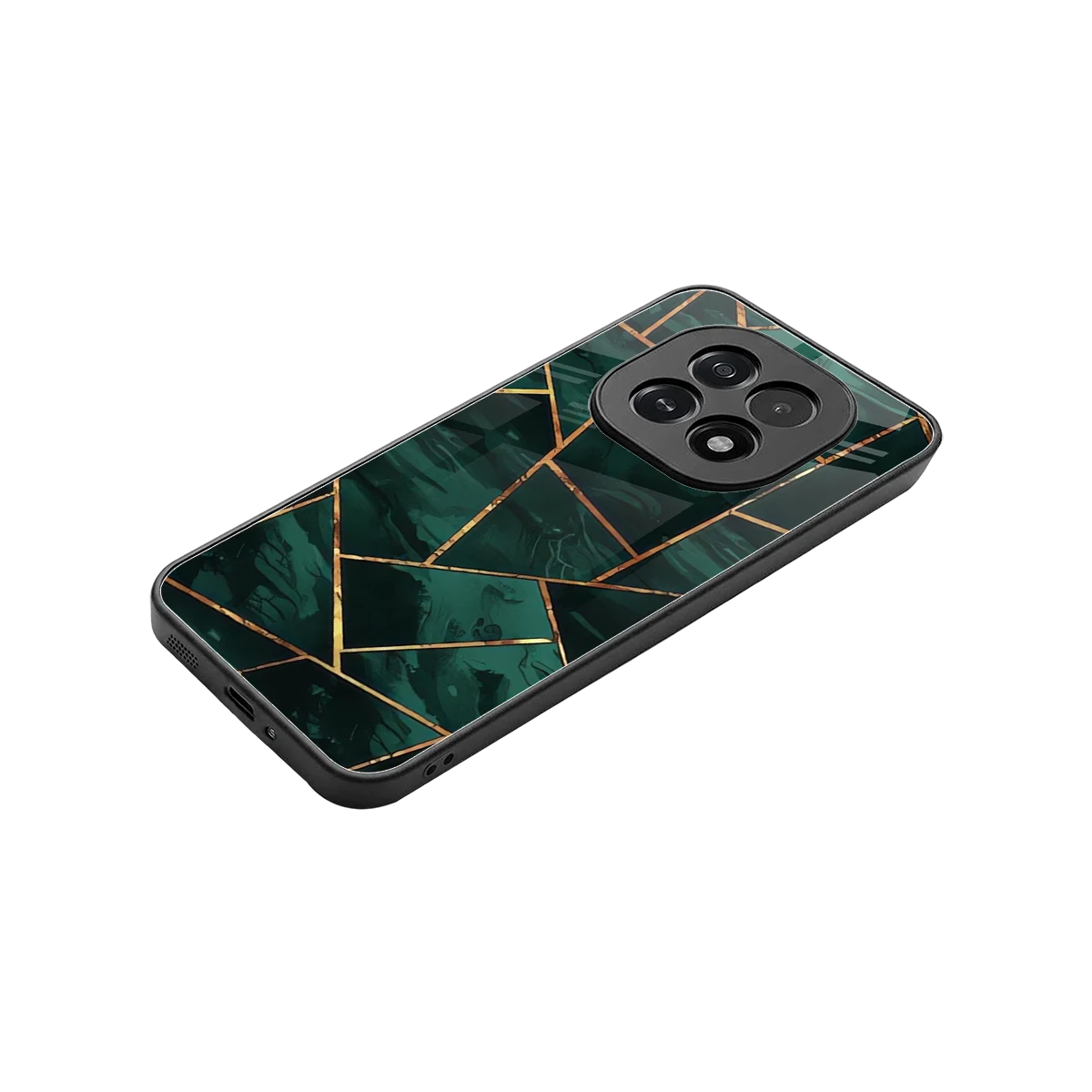 Geometric green stylish phone case for oppo f29 5g | glossy glass and slim fit
