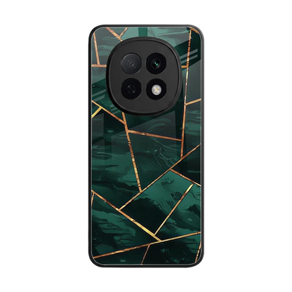 Geometric green back phone cover | glass case for oppo f29 pro 5g