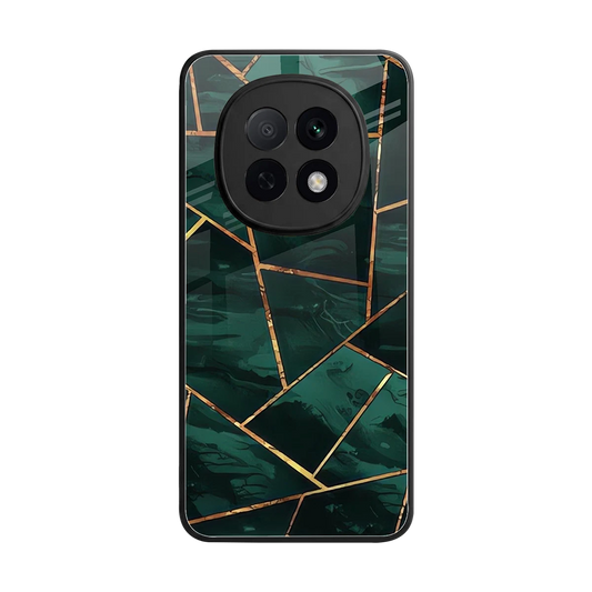 Geometric green back phone cover | glass case for oppo f29 pro 5g
