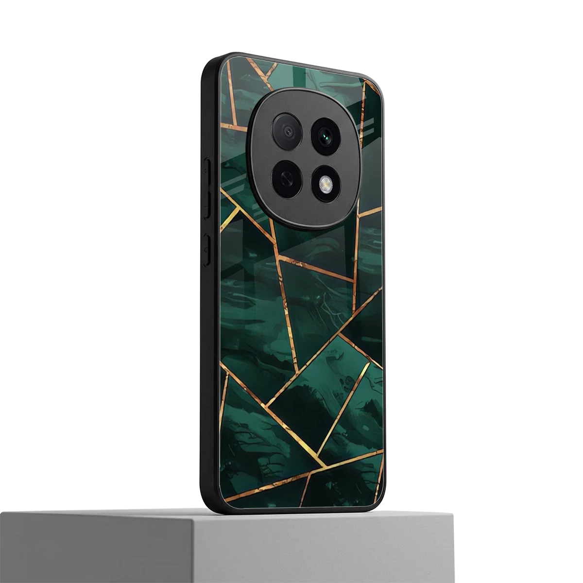 Geometric green oppo f29 pro 5g mobile cover | shockproof glass phone case