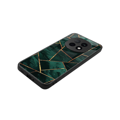 Geometric green stylish phone case for oppo f29 pro 5g | glossy glass and slim fit