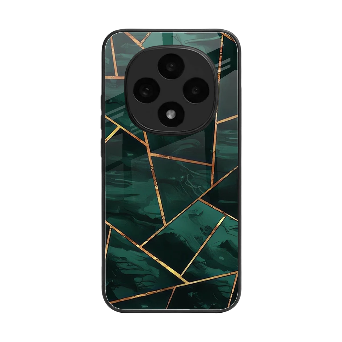 Geometric green back phone cover | glass case for oppo f31 pro 5g