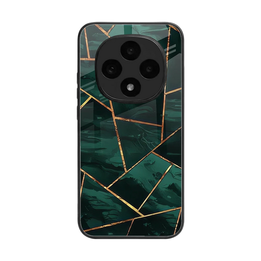 Geometric green back phone cover | glass case for oppo f31 pro 5g