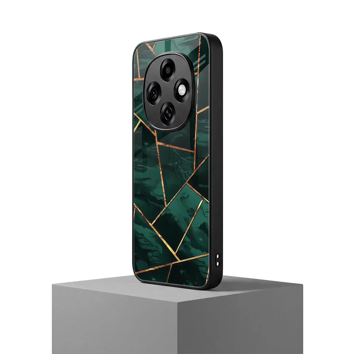 Geometric green oppo f31 pro 5g mobile cover | shockproof glass phone case