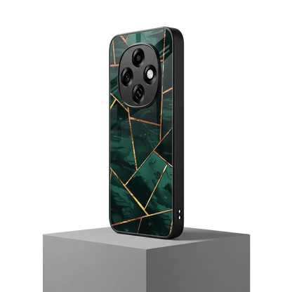 Geometric green oppo f31 pro 5g mobile cover | shockproof glass phone case