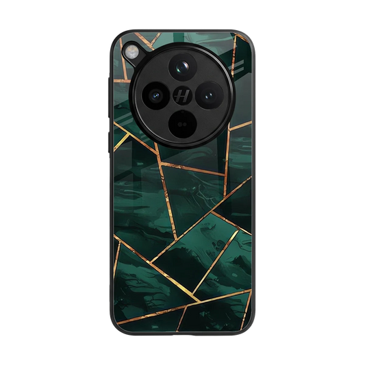 Geometric green back phone cover | glass case for oppo find x8