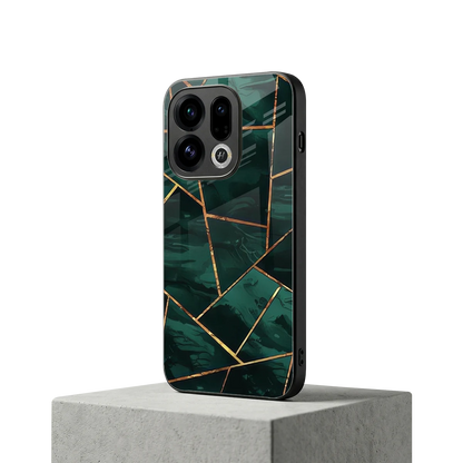Geometric green oppo find x9 mobile cover | shockproof glass phone case