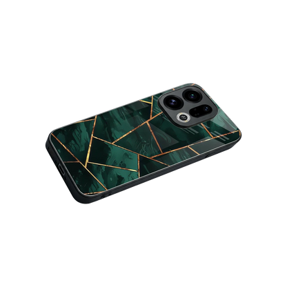 Geometric green stylish phone case for oppo find x9 | glossy glass and slim fit