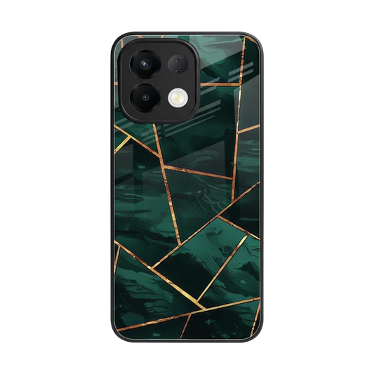 Geometric green back phone cover | glass case for oppo k13 5g