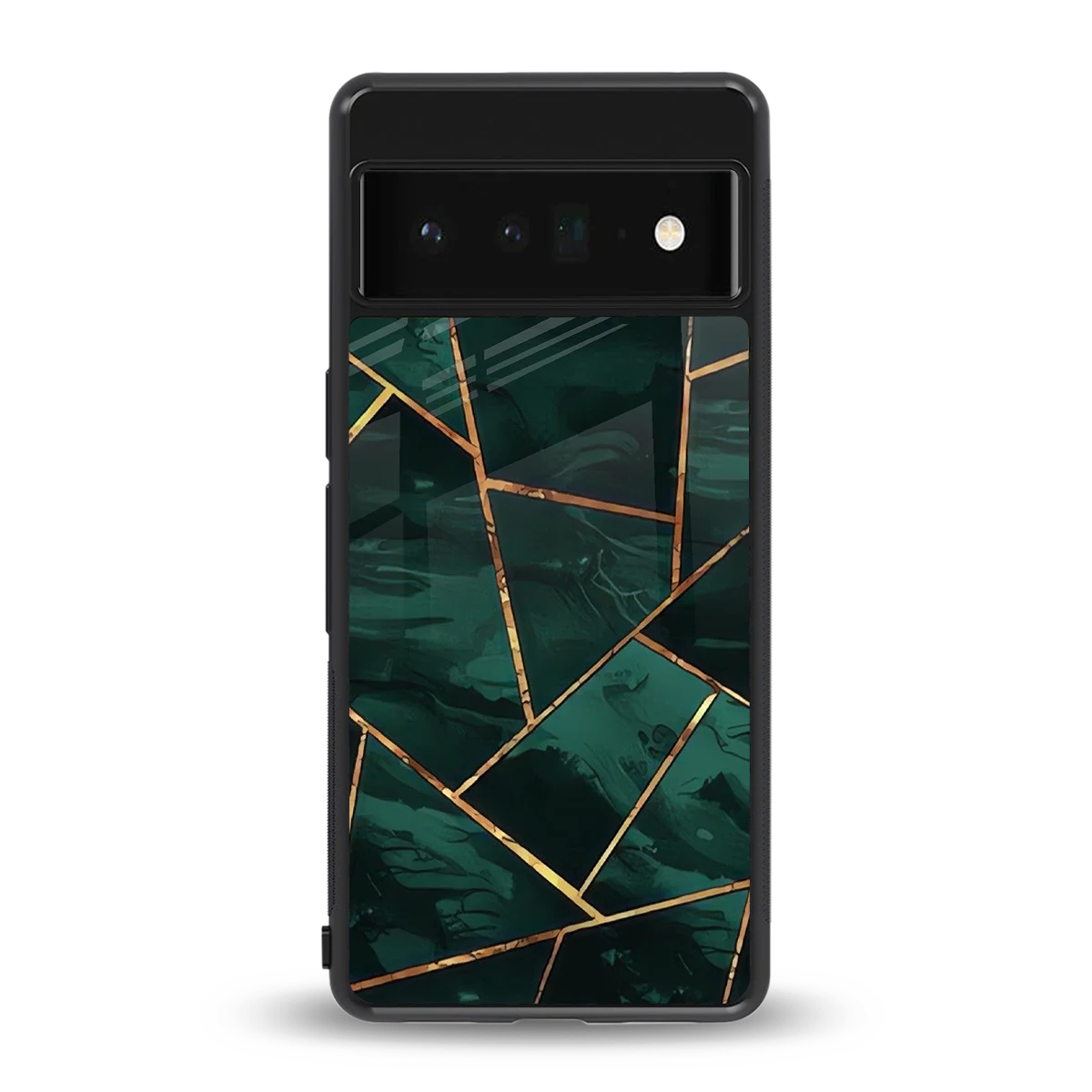 Geometric green back phone cover | glass case for google pixel 6 pro