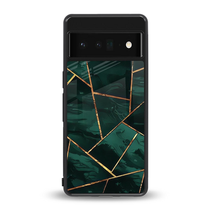 Geometric green back phone cover | glass case for google pixel 6 pro