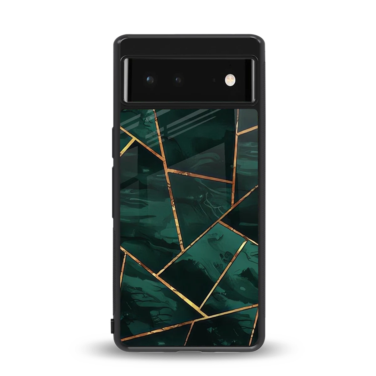 Geometric green back phone cover | glass case for google pixel 6a