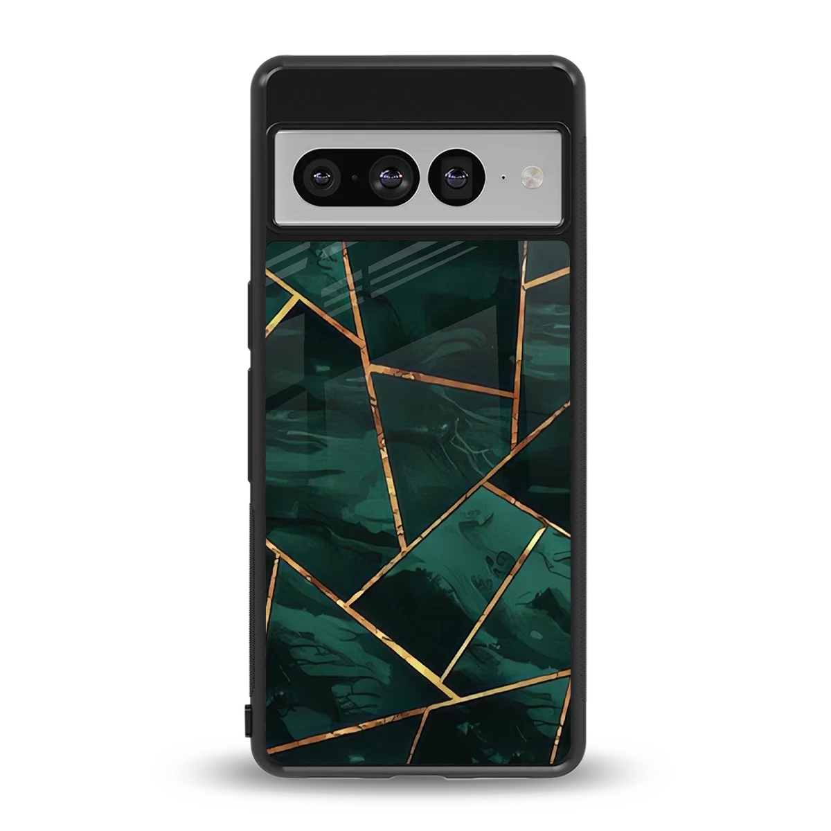 Geometric green back phone cover | glass case for google pixel 7 pro