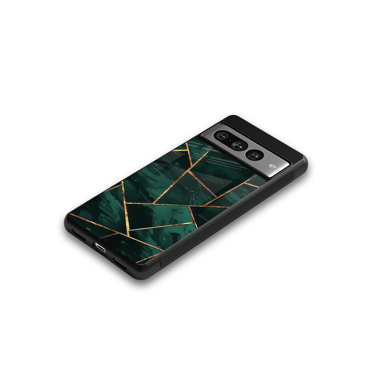 Geometric green google pixel 7 pro mobile cover | shockproof glass phone case
