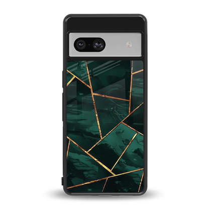 Geometric green back phone cover | glass case for google pixel 7a