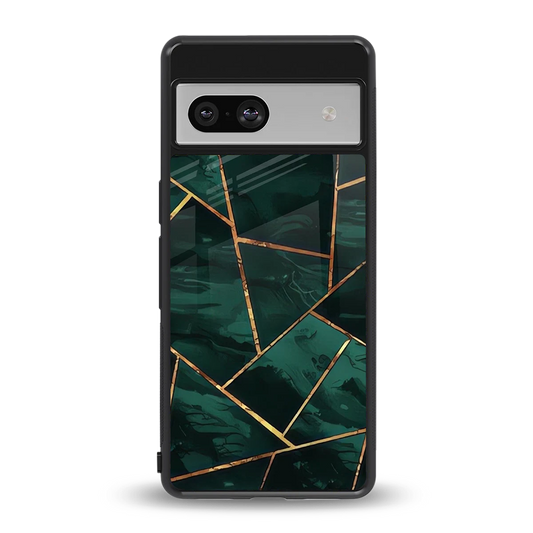 Geometric green back phone cover | glass case for google pixel 7