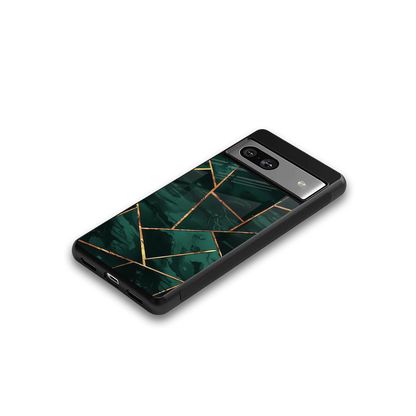 Geometric green google pixel 7a mobile cover | shockproof glass phone case