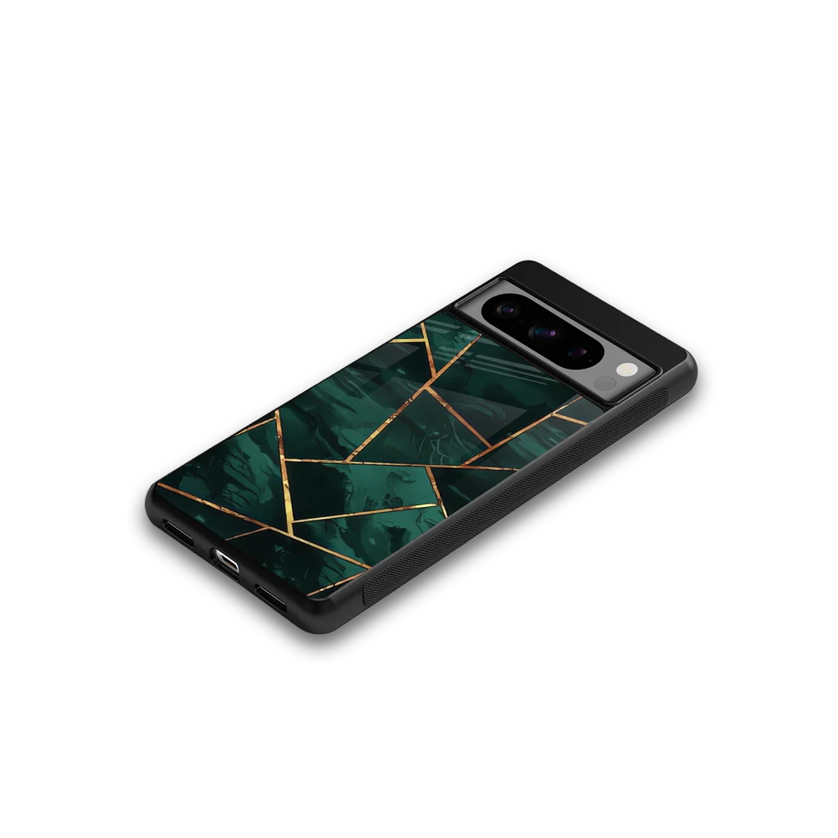 Geometric green google pixel 8 pro mobile cover | shockproof glass phone case