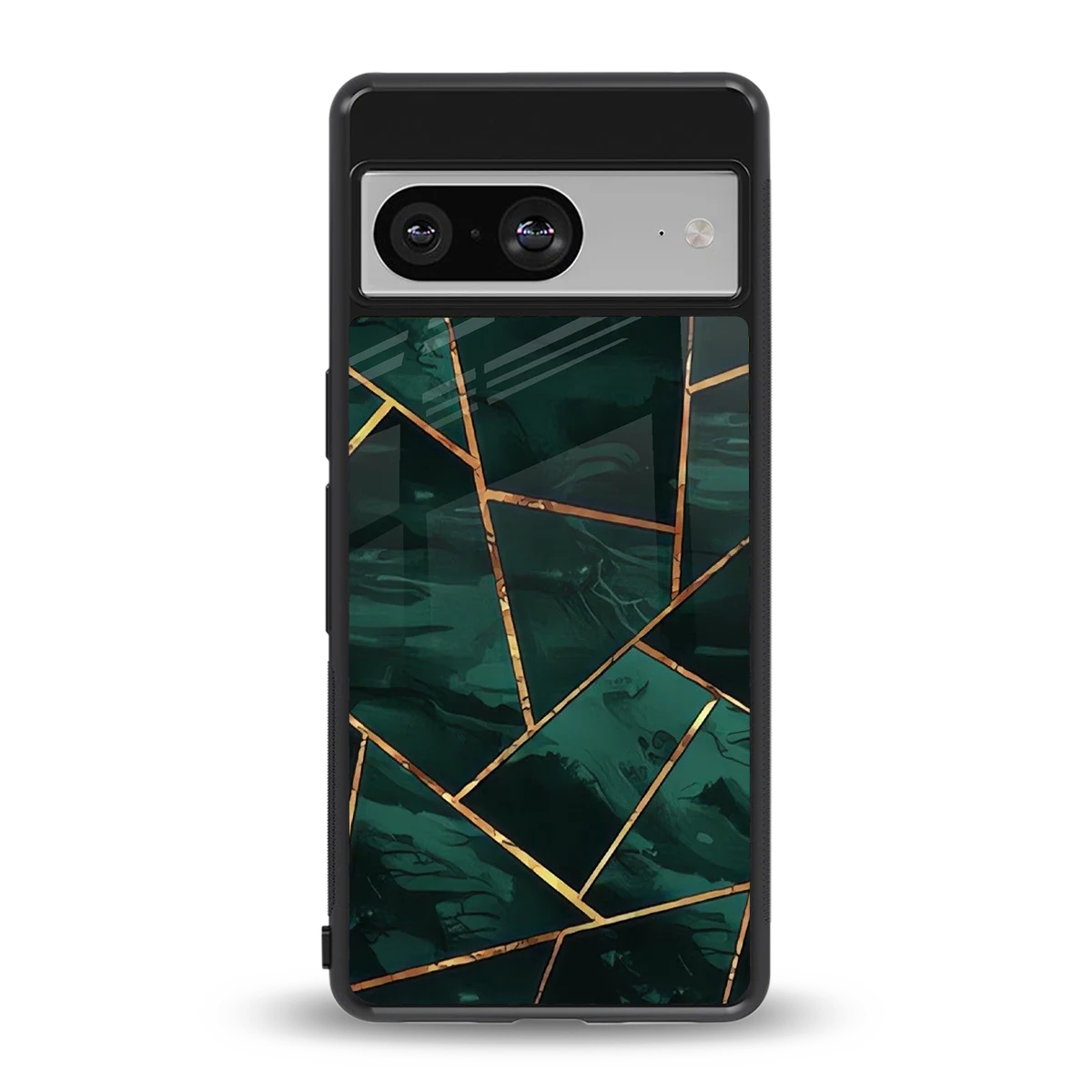 Geometric green back phone cover | glass case for google pixel 8