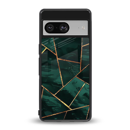 Geometric green back phone cover | glass case for google pixel 8
