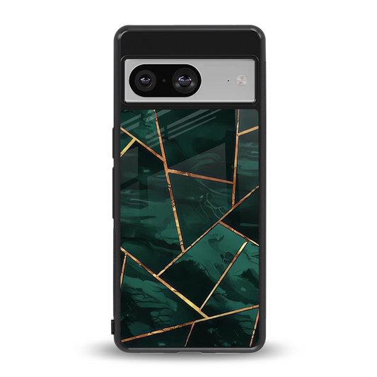 Geometric green back phone cover | glass case for google pixel 8