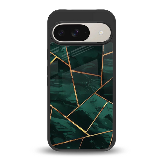 Geometric green back phone cover | glass case for google pixel 9