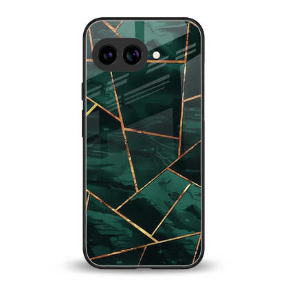 Geometric green back phone cover | glass case for google pixel 9a