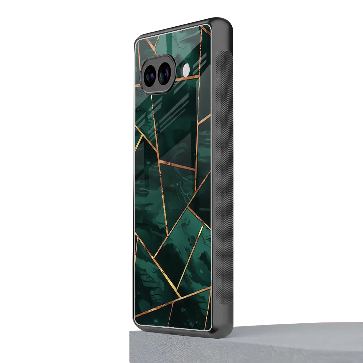 Geometric green google pixel 9a mobile cover | shockproof glass phone case