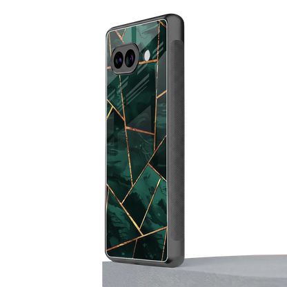 Geometric green google pixel 9a mobile cover | shockproof glass phone case