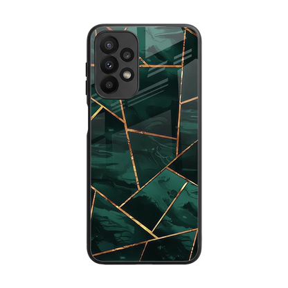 Geometric green back phone cover | glass case for samsung galaxy a23