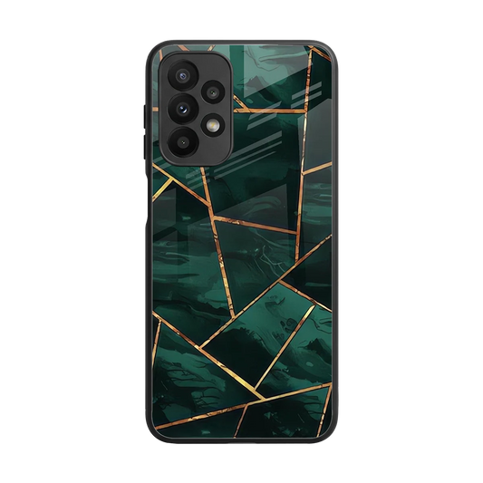 Geometric green back phone cover | glass case for samsung galaxy a23