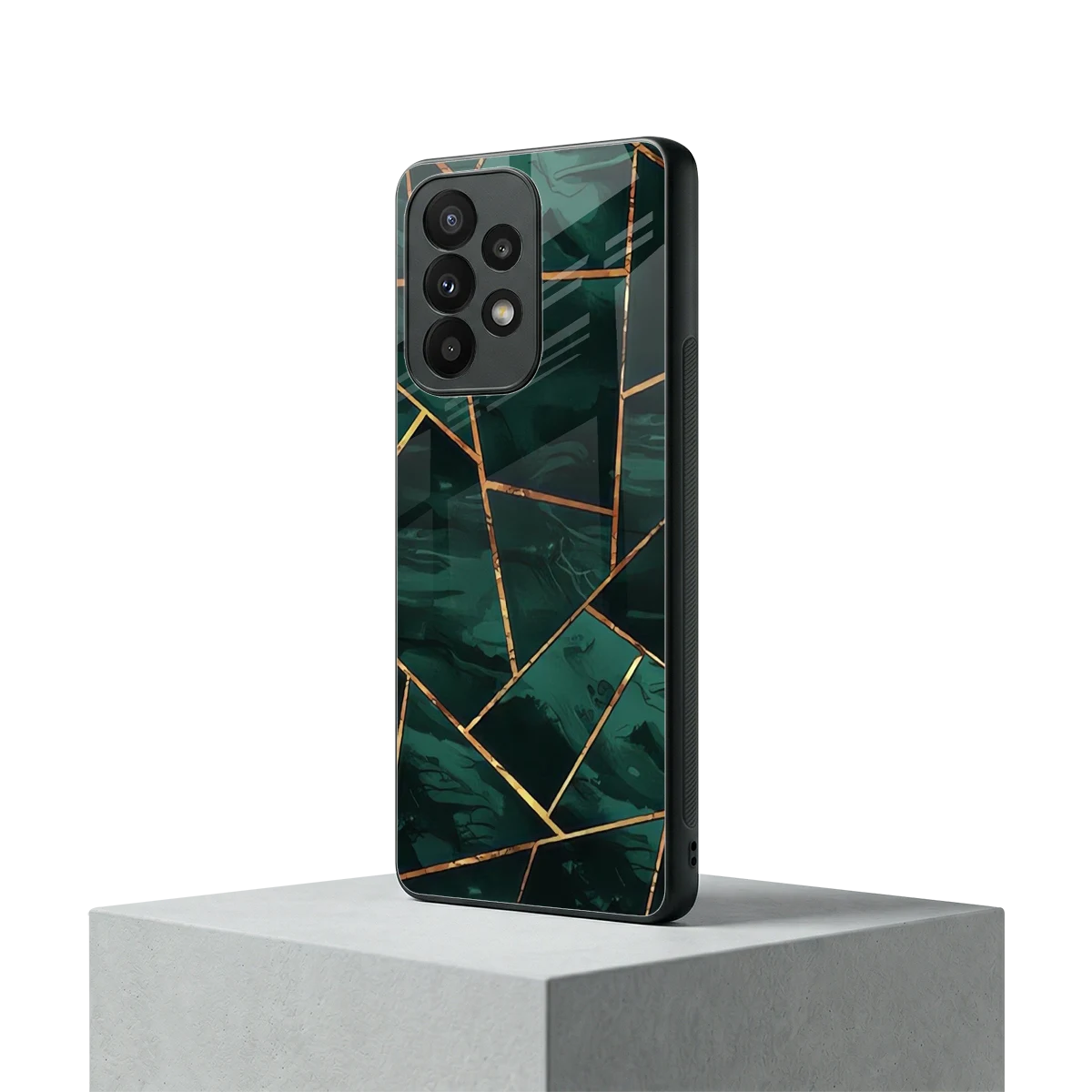 Geometric green samsung galaxy a23 mobile cover | shockproof glass phone case