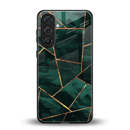 Geometric green back phone cover | glass case for samsung galaxy a37 5g