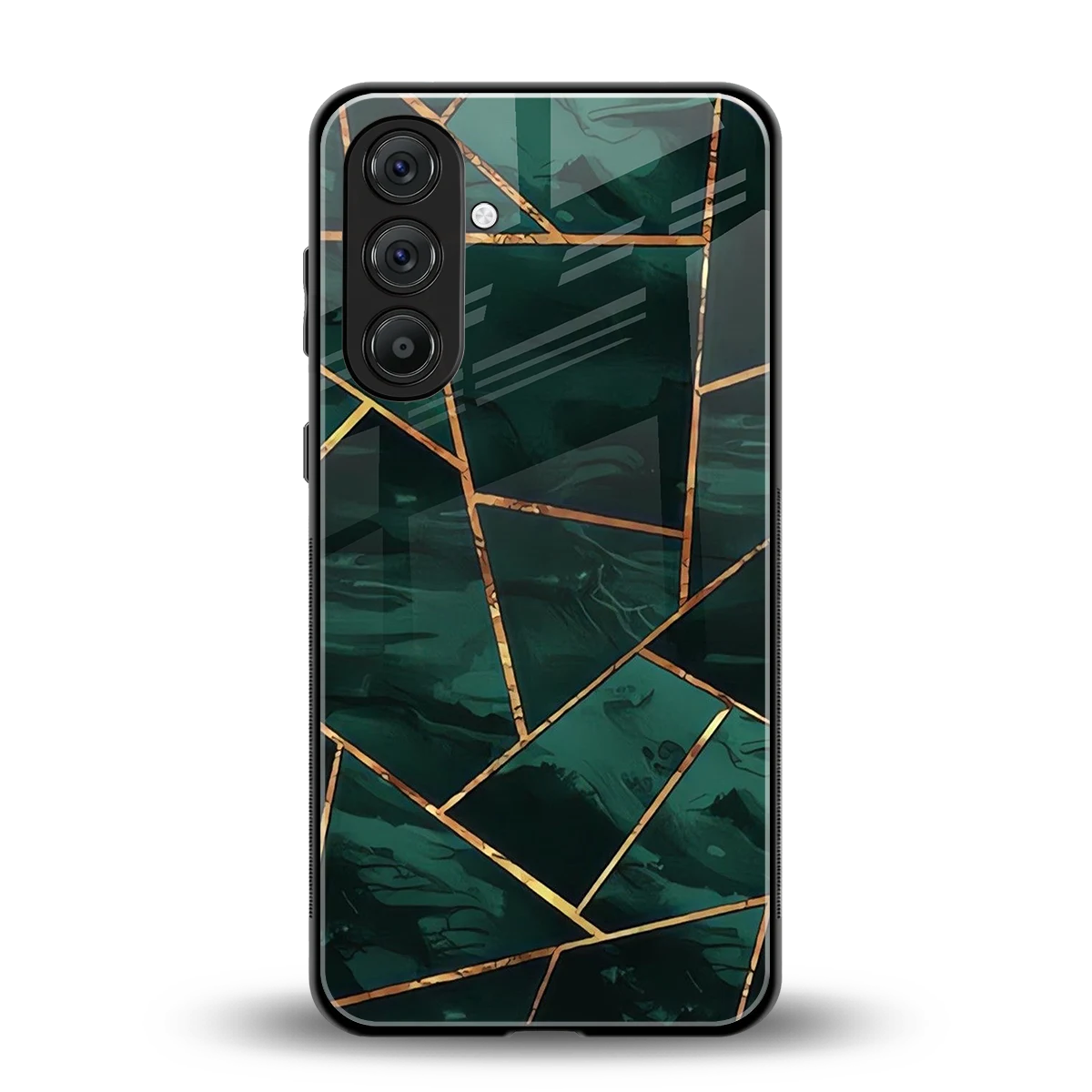 Geometric green back phone cover | glass case for samsung galaxy a55 5g