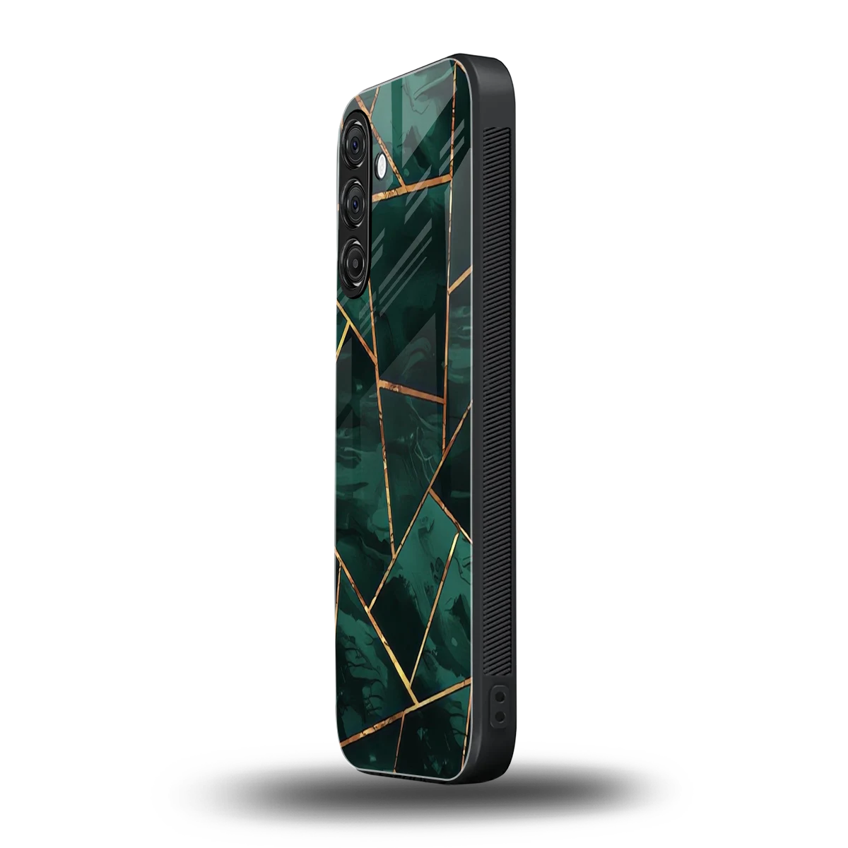 Geometric green samsung galaxy a55 5g mobile cover | shockproof glass phone case