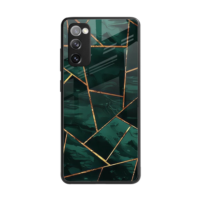 Geometric green back phone cover | glass case for samsung galaxy s20 fe