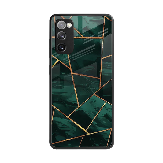 Geometric green back phone cover | glass case for samsung galaxy s20 fe