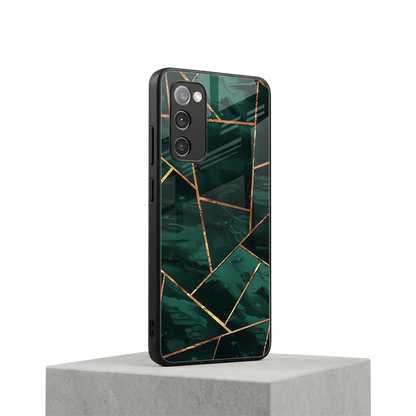 Geometric green samsung galaxy s20 fe mobile cover | shockproof glass phone case