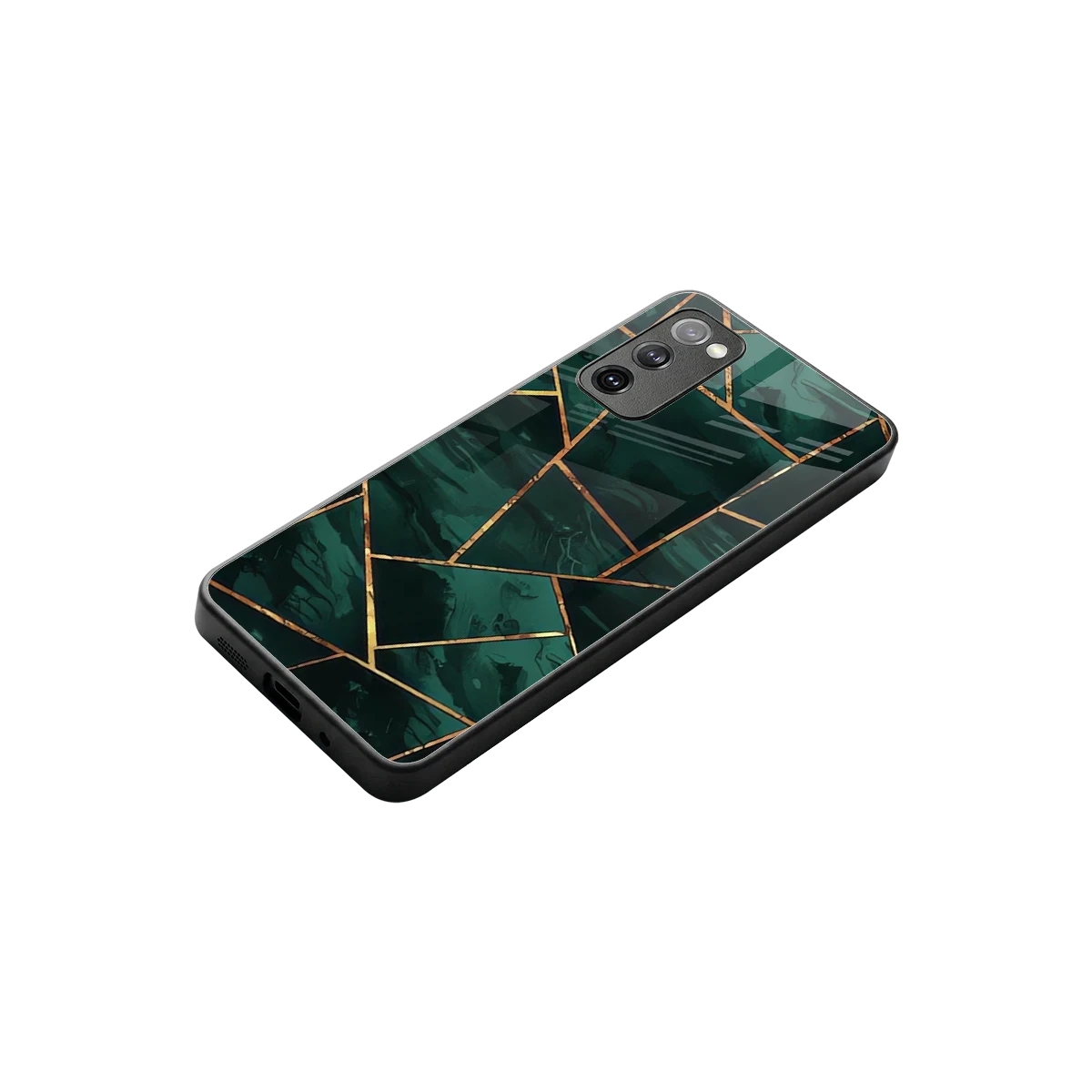 Geometric green stylish phone case for samsung galaxy s20 fe | glossy glass and slim fit