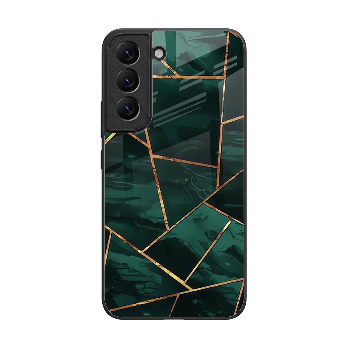 Geometric green back phone cover | glass case for samsung galaxy s22