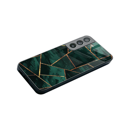 Geometric green stylish phone case for samsung galaxy s22 | glossy glass and slim fit
