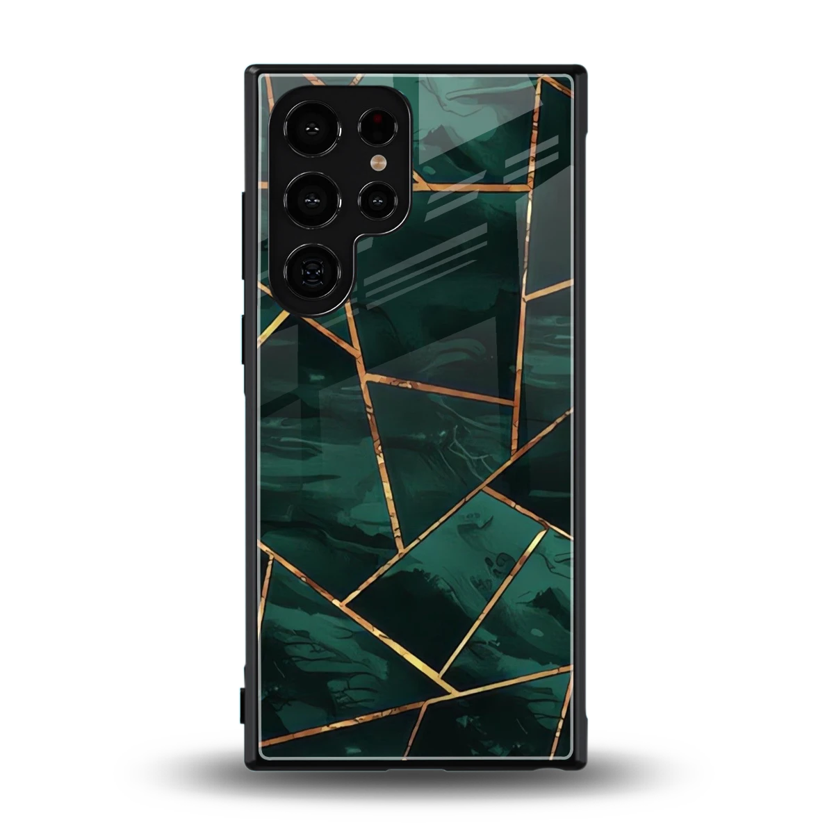 Geometric green back phone cover | glass case for samsung galaxy s23 ultra