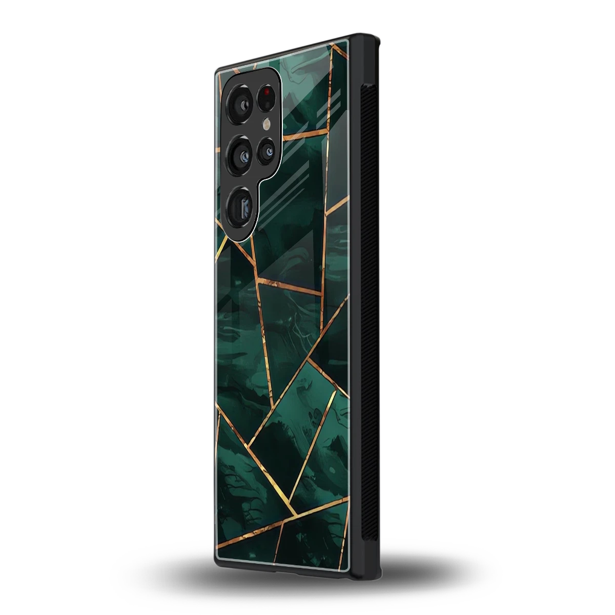 Geometric green samsung galaxy s24 ultra mobile cover | shockproof glass phone case