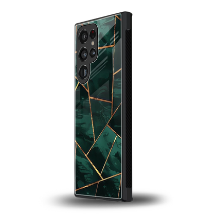 Geometric green samsung galaxy s24 ultra mobile cover | shockproof glass phone case