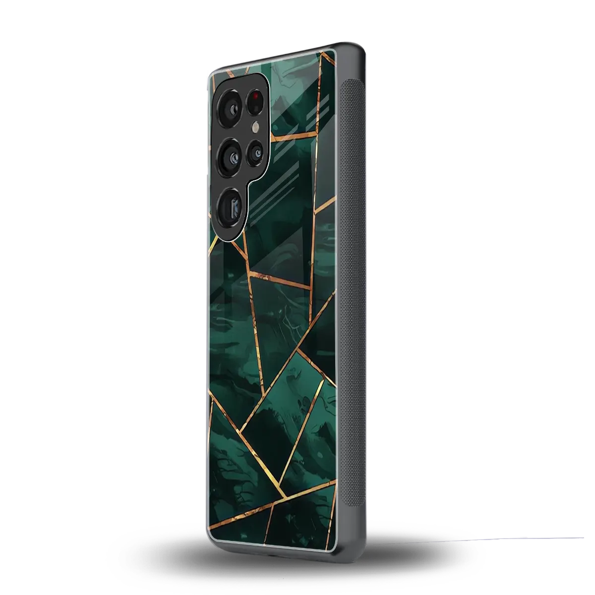 Geometric green samsung galaxy s25 ultra mobile cover | shockproof glass phone case