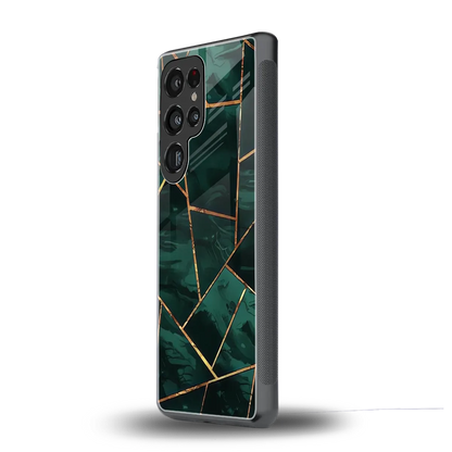 Geometric green samsung galaxy s25 ultra mobile cover | shockproof glass phone case