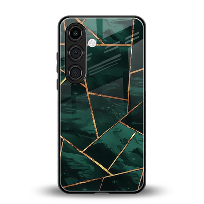 Geometric green back phone cover | glass case for samsung galaxy s23 plus