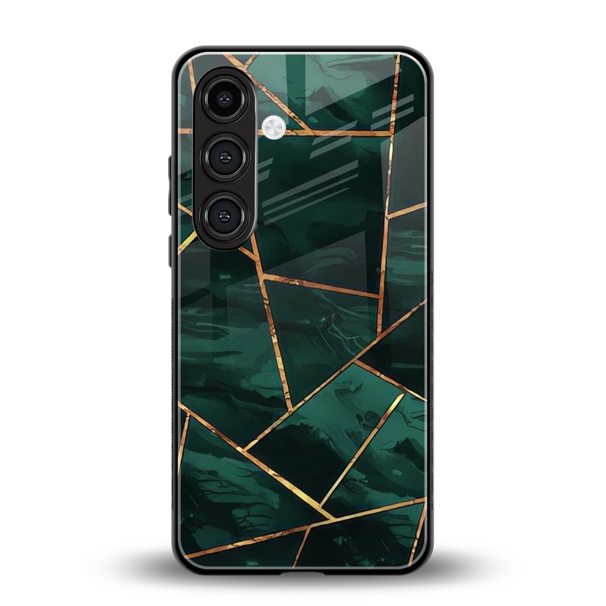 Geometric green back phone cover | glass case for samsung galaxy s24 plus